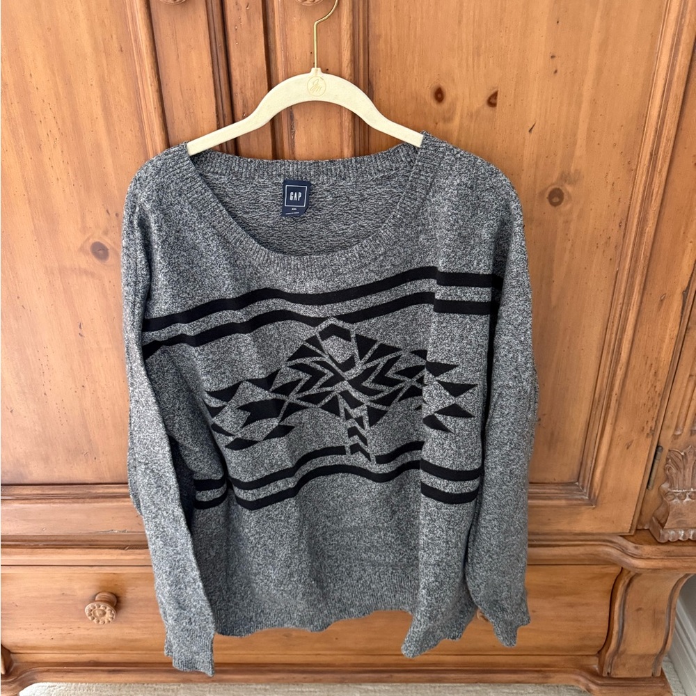Gap Gray And Black Patterned Sweater - image 1